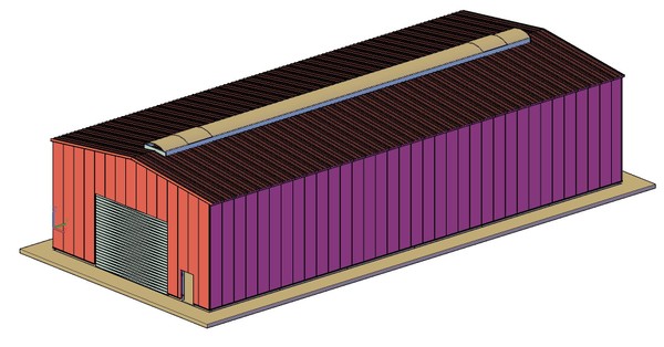 3D Konstruktion Werkhalle 2
